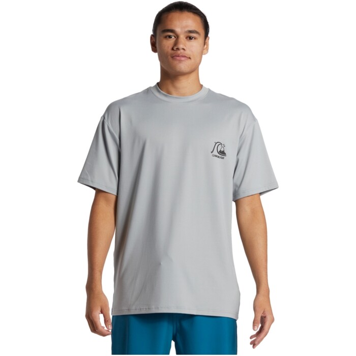 2024 Quiksilver Mens DNA Bubble Logo Surf Short Sleeve Tee AQYWR03186 - Quarry